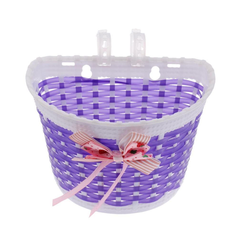 2 Pieces Bike Basket Front Bike Basket Girls Children Cycle Bike Handlebar Basket