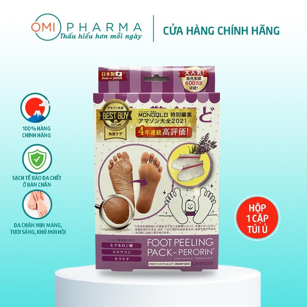 Túi Ủ Tẩy Tế Bào Chết Chân PERORIN Hương Lavender Nhật Bản Cho Da Chân Căng Bóng Mịn Màng (Hộp 1 Cặp Túi Ủ)