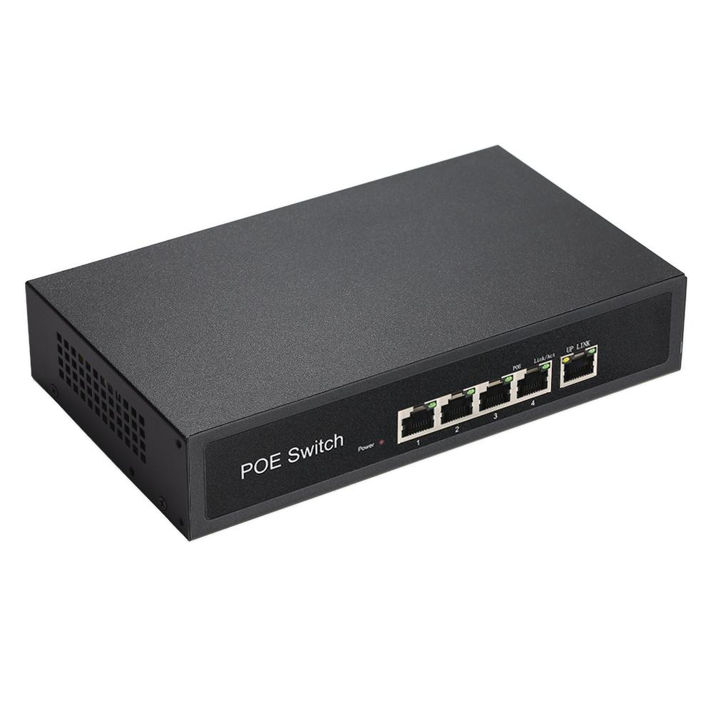 1+4 Ports 10/100Mbps PoE Switch Injector Power over Ethernet IEEE 802.3af for Cameras AP VoIP Built-in Power Supply