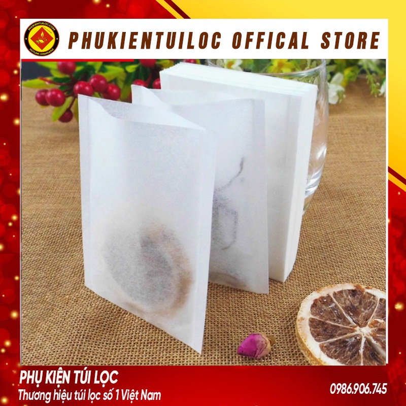 Combo 100 túi lọc giấy không dây hàn nhiệt lọc trà hoa, trà bột, cafe, bột thảo dược... Phukientuilo