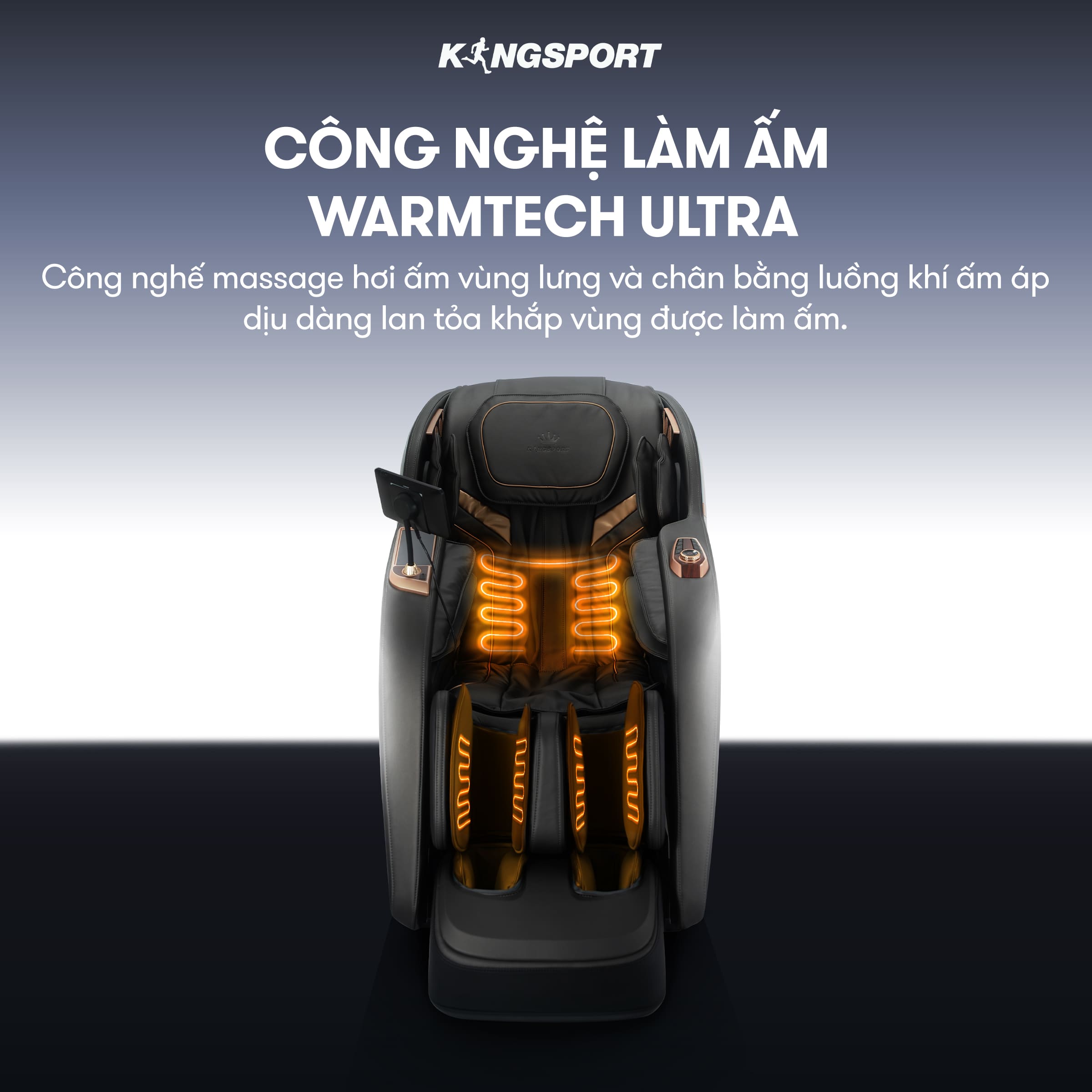 CHỈ GIAO MIỀN NAM I Ghế massage KINGSPORT G95 cao cấp, công nghệ massage 3D Ultra,  công nghệ lọc khí Ion âm, massage từ tính lòng bàn tay