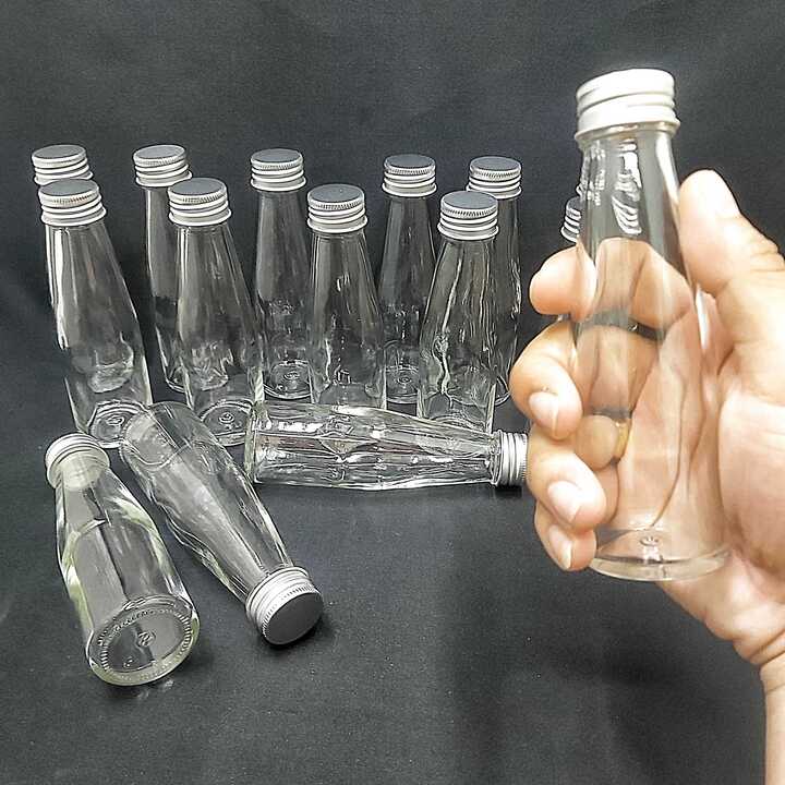 Lọ Thủy Tinh Nhỏ 100ml (combo 15 cái) trụ cao nắp thiếc bạc – Chai thủy tinh nhỏ - Chai thủy tinh đựng thức uống