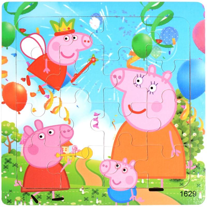 Tranh Xếp Hình Heo Peppa Pig 9 16 40 60 100 200 Mảnh Bằng Gỗ Ghép Hình