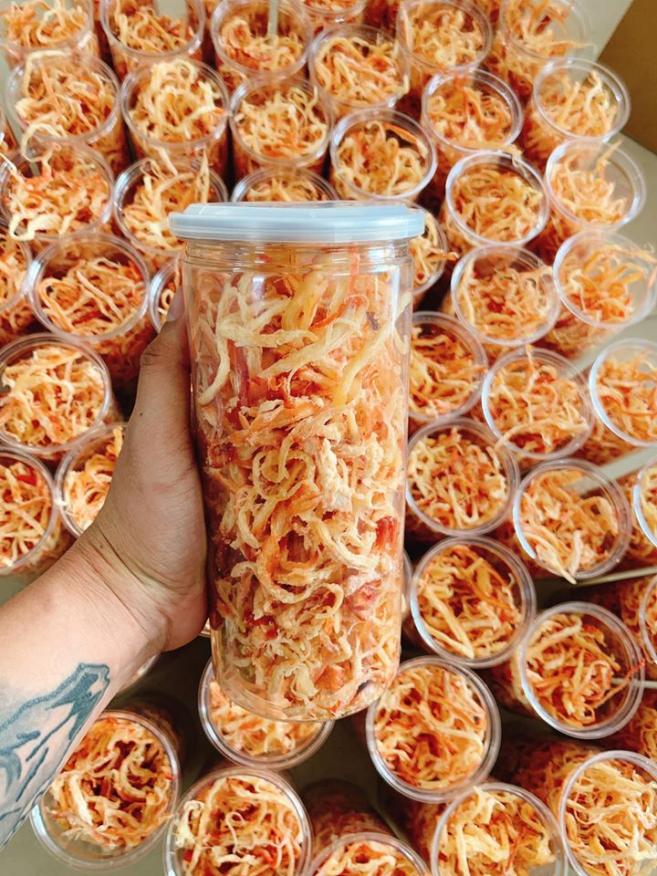 Mực hấp nước dừa xé cay loại ngon thương hiệu Nàng Khô - 300gram