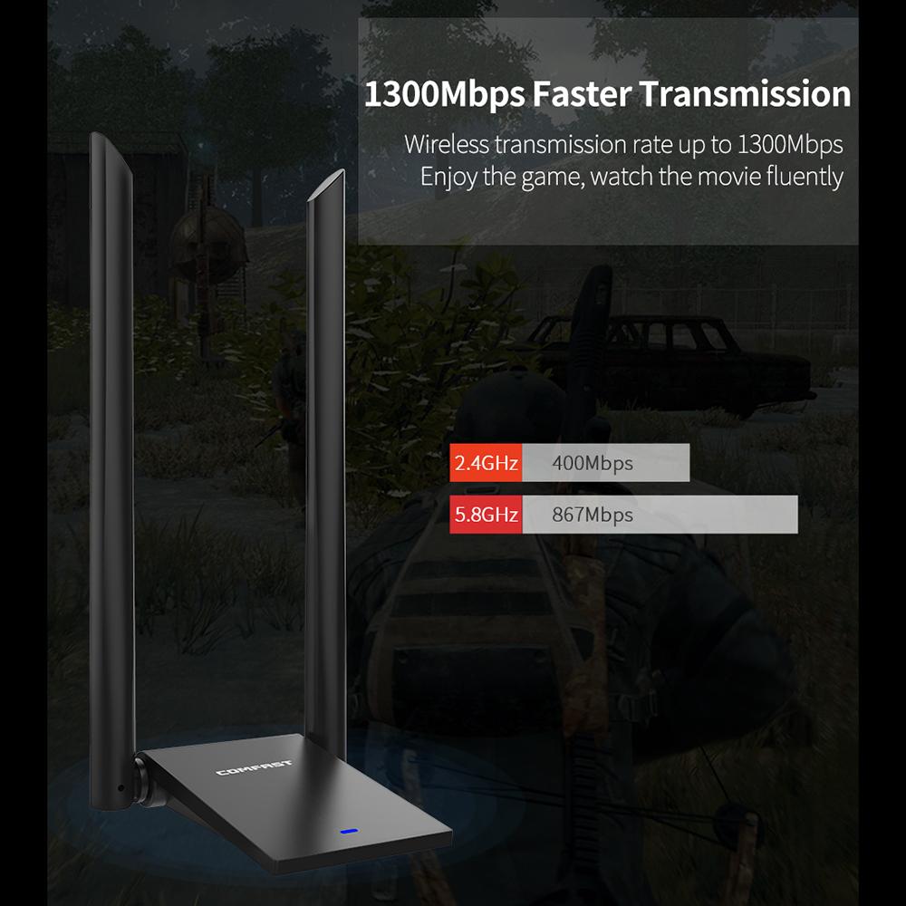 Cạc mạng không dây COMFAST CF-WU782AC Bộ mở rộng tín hiệu WIFI công suất cao 1300Mbps AP