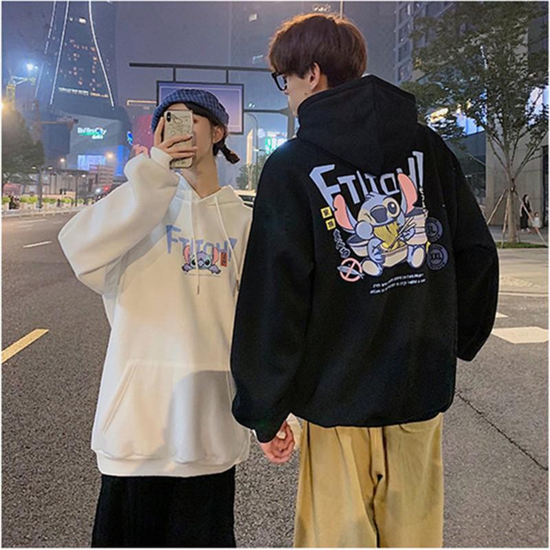 Áo hoodie nam nữ unisex cặp đôi sweater local brand hàn quốc cute khoác zip choàng cardigan chống nắng  LILO AND STITCH SamMy96 Shop