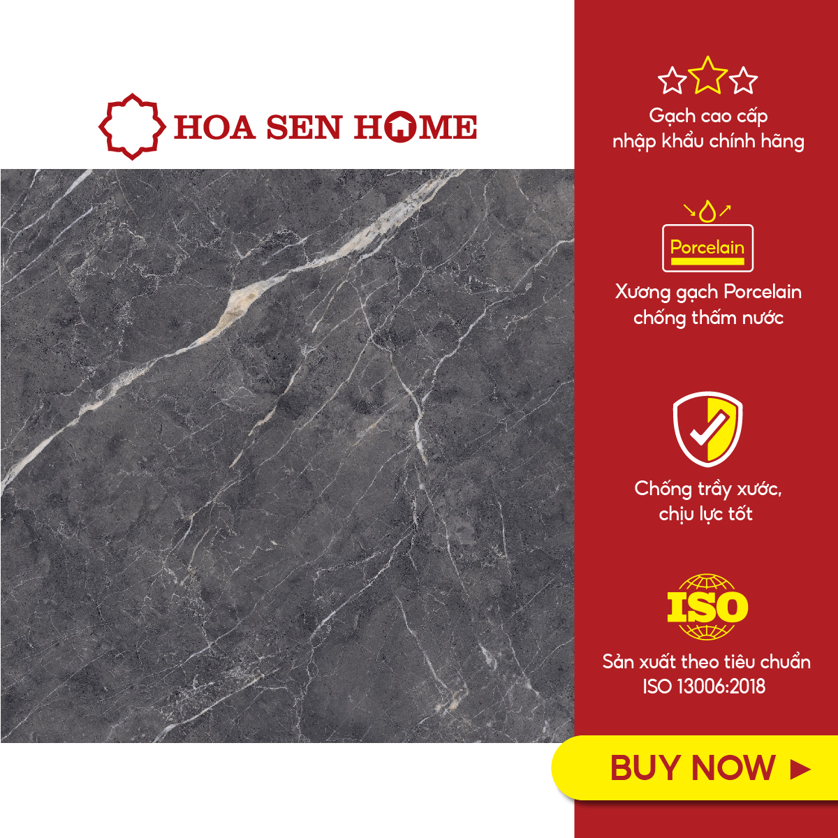 Gạch men lát nền LUSTRA INDAL1001000017 loại gạch granite vân đá tự nhiên độ dày 9.4mm, gạch 1 face, kích thước 1000mmx1000mm, thùng 2 viên - Hàng chính hãng