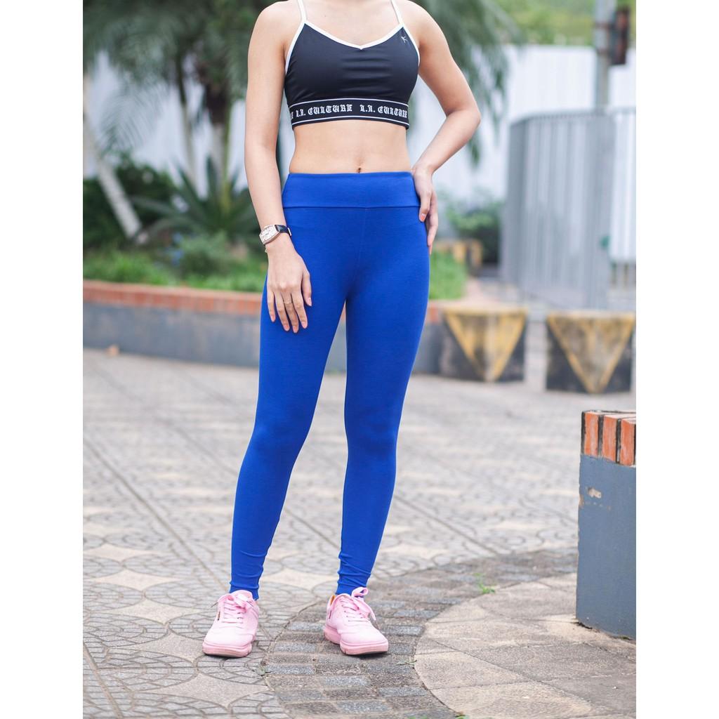 Quần Legging yoga/ gym, chất liệu thun lạnh dầy dặn, không bai xù, dão, co giãn 4 chiều, size từ 40 - 60kg