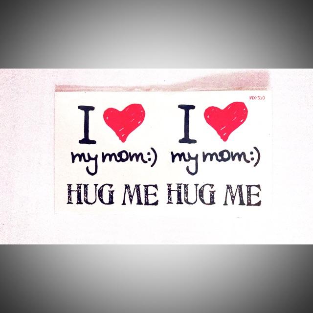Hình xăm dán chữ kí I️my mom 10x6cm_ mua 5 tăng 1 mẫu đồng size