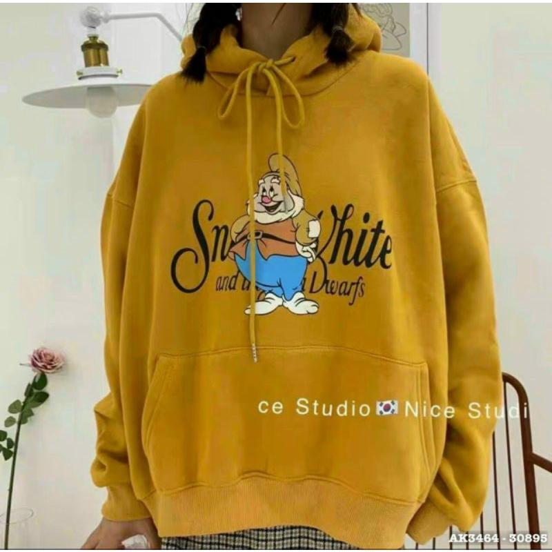 Áo nỉ chui đầu có túi ,Áo hoodie unisex nam nữ chất nỉ bông mềm mịn form rộng,nón to chùm đầu in hoạt hình dễ thương