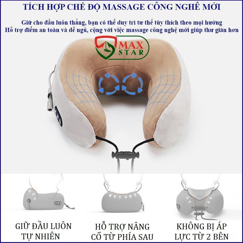 Gối massage trị liệu cổ vai gáy chữ U hồng ngoại đa năng chính hãng Máy massage cổ vai gáy