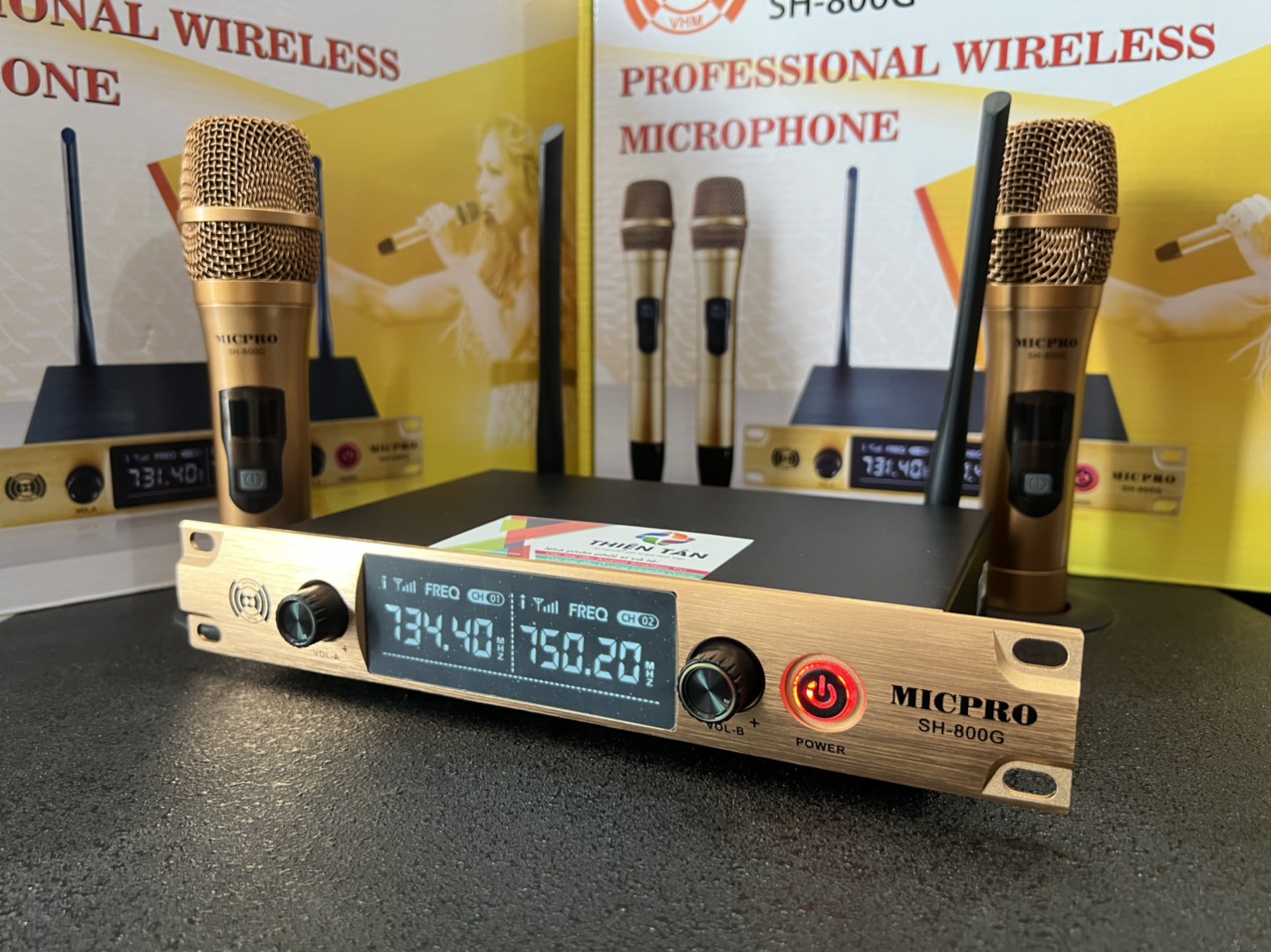 Micro Không Dây SH800G - Karaoke Gia Đình - Sóng UHF - Âm thanh chuẩn - Hàng Chính Hãng