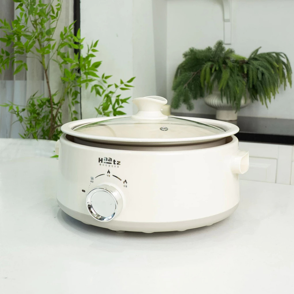 (NEW MODEL) Nồi Lẩu Điện Đa Năng 5L Haatz HEH508 Nấu Lẩu Xào Rán, Lòng Gốm Chống Dính Tháo Rời - Hàng Chính Hãng