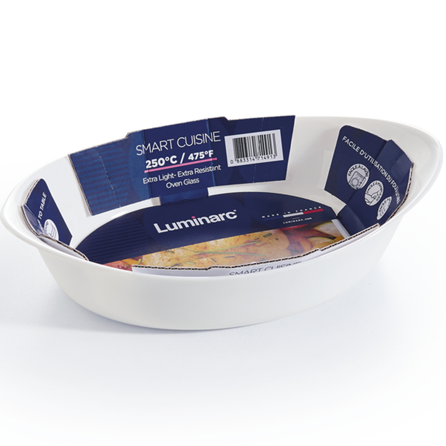 Combo 2 Khay Nướng Thủy Tinh Luminarc Smart Cuisine Oval 25cm + 32cm