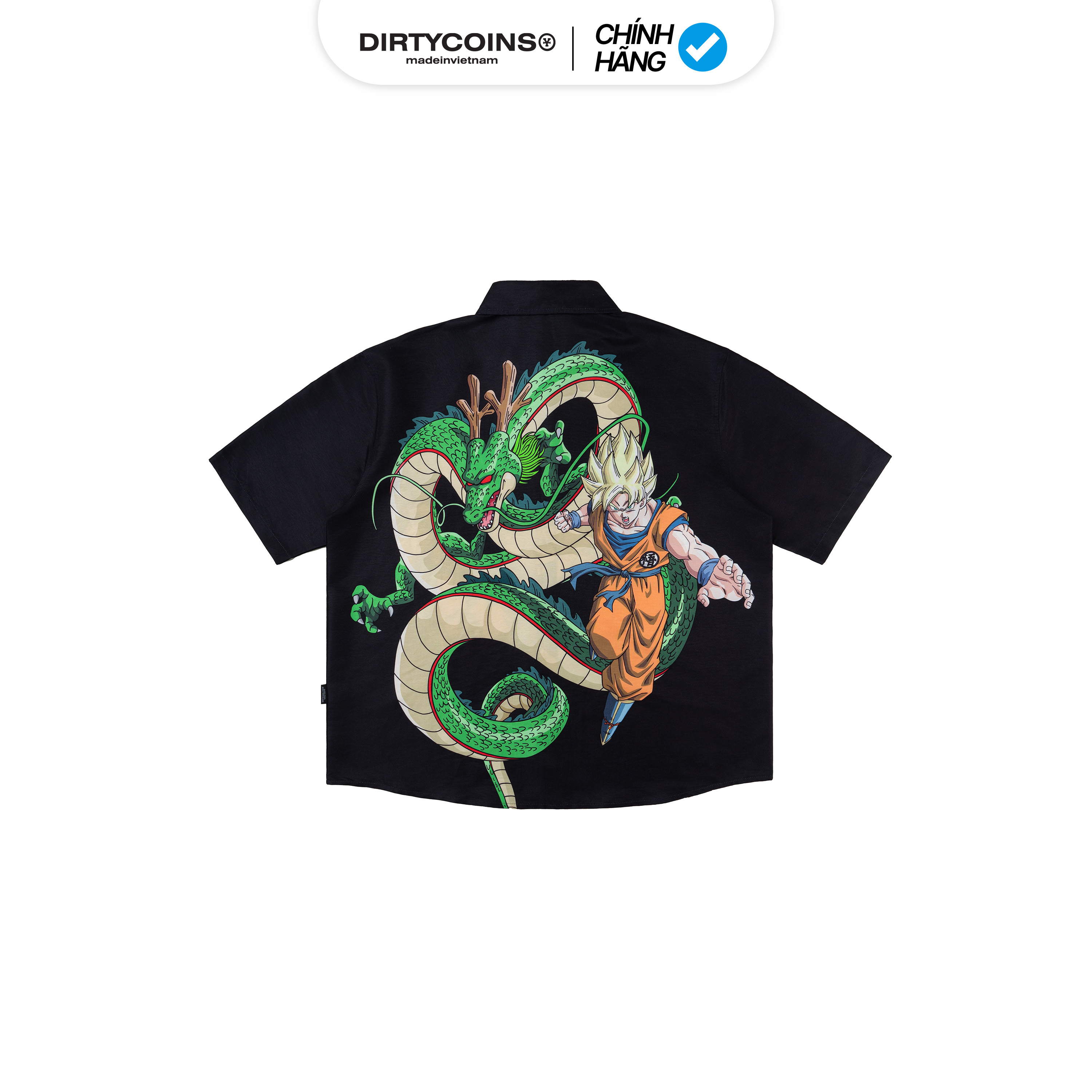 Áo Sơ Mi DIRTYCOINS | DRAGON BALL Z Goku &amp; Shenron Shirt - Black