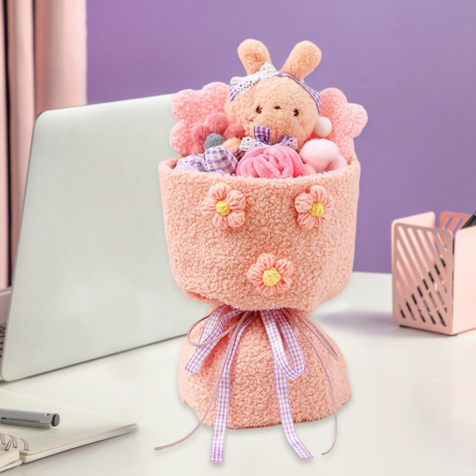 Plush Bouquet Artificial Flowers Valentines Day Wedding Stuffed Animal Doll