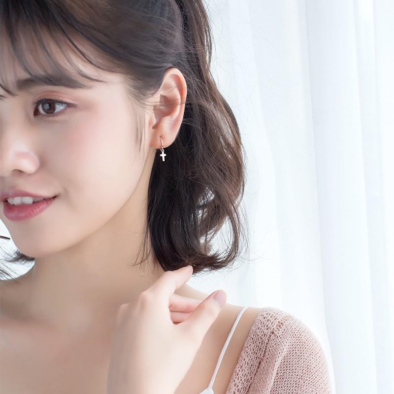 Khuyên tai bạc Ý s925 đinh tán xương cá E8534 - AROCH Jewelry
