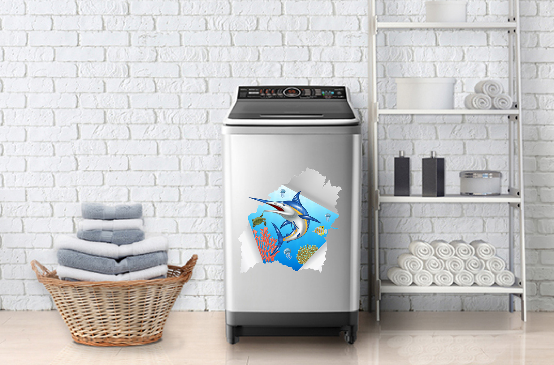 Decal trang trí máy giặt số 11