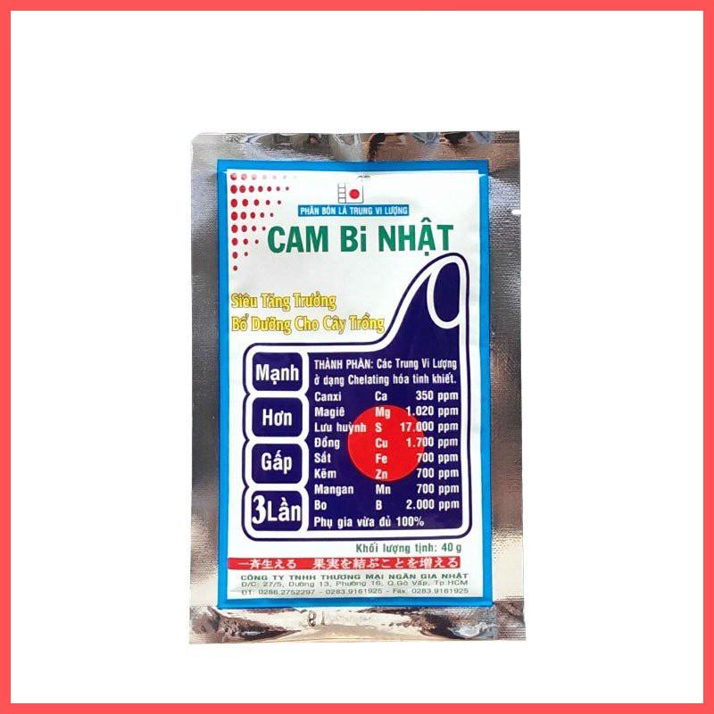 Phân bón lá trung vi lượng CAM BI NHẬT siêu tăng trưởng bổ sung đầy đủ dinh dưỡng cho cây trồng - gói 40g