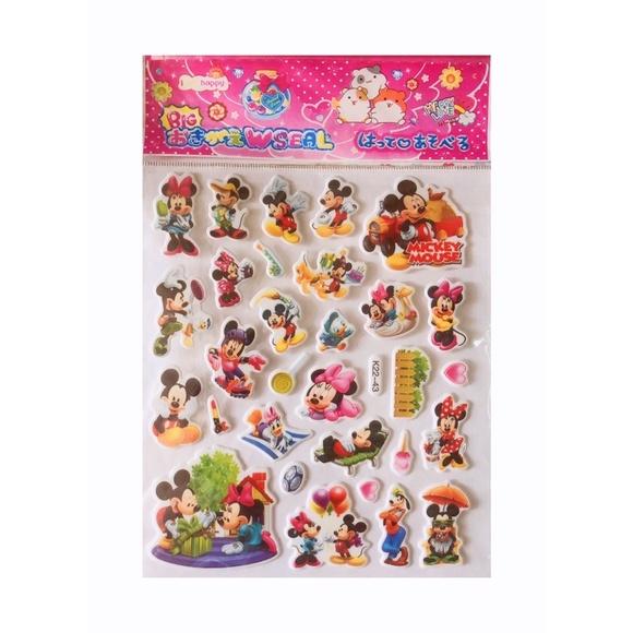 Hình dán nổi 3D - vĩ 18 tấm hình nhiều mẫu