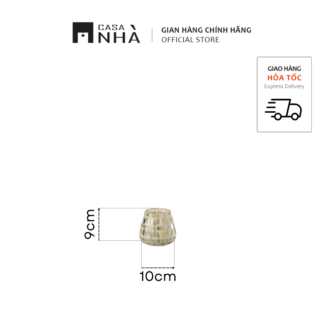 Đồ đựng nến thủy tinh mosaic ánh vàng trang trí nhà cửa - MADREPERLA