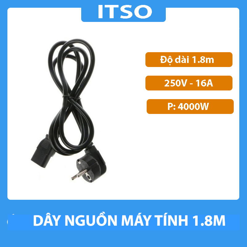 Dây nguồn PC, Máy in, Máy Chiếu, dây nguồn máy tính dài 1.5-2m, dây nguồn lõi đồng tương thích với đồ gia dụng chất lượng cao