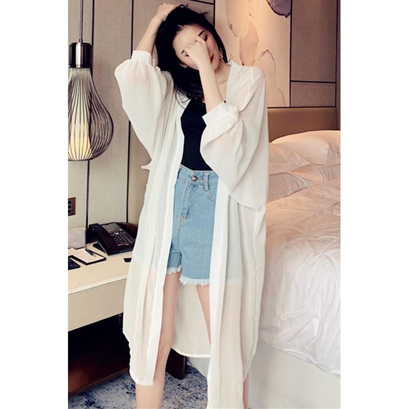 ÁO CARDIGAN CHẤT VOAN MỎNG DÁNG DÀI SIÊU XINH