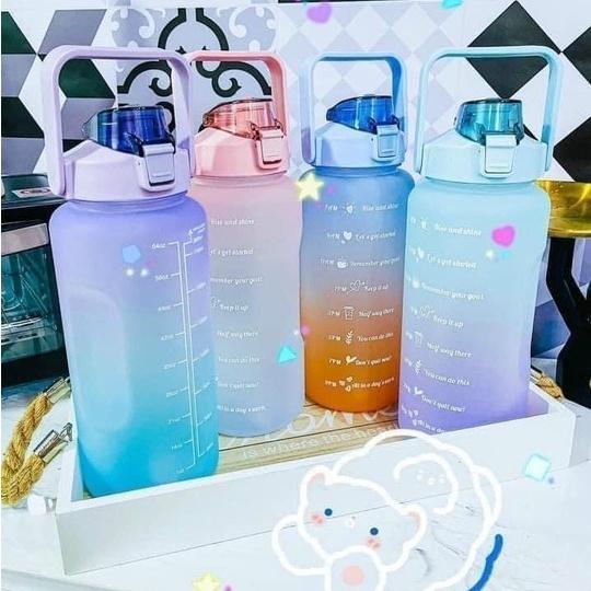 Bình đựng nước 2 lít cho người tập thể thao, Gym, Văn phòng tặng kèm Sticker đáng iu