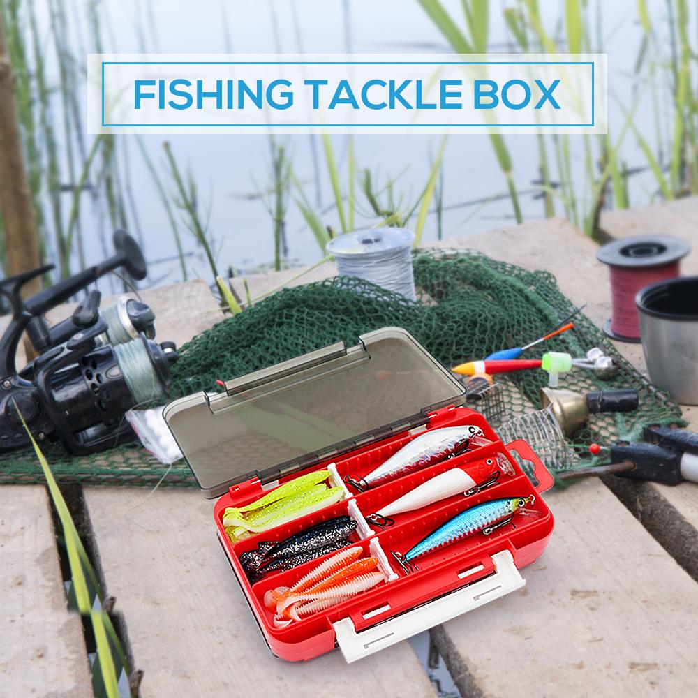 Double Sided Bait Box Lures Organizer Fishing Tackle Container