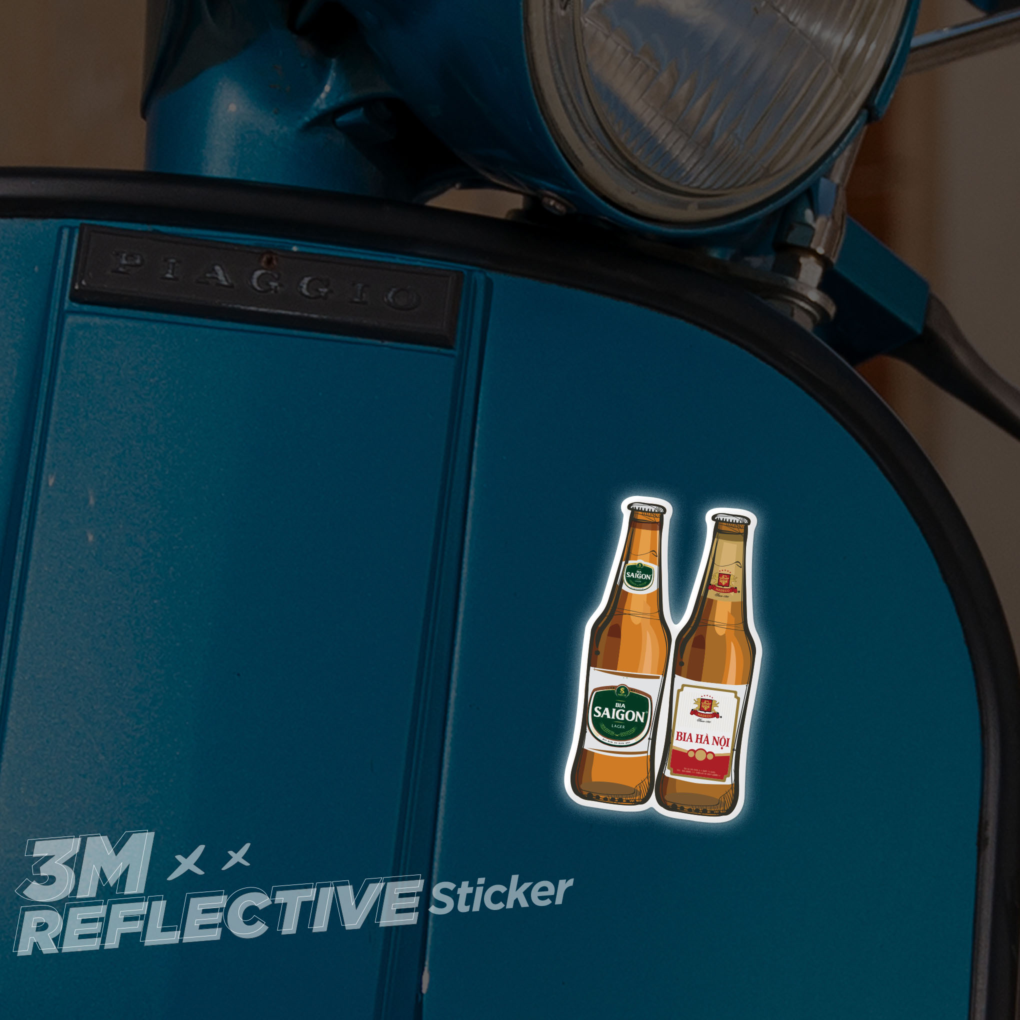 BIA SAIGON HANOI 3M - Reflective Sticker Die-cut Hình dán phản quang thương hiệu STICKER FACTORY