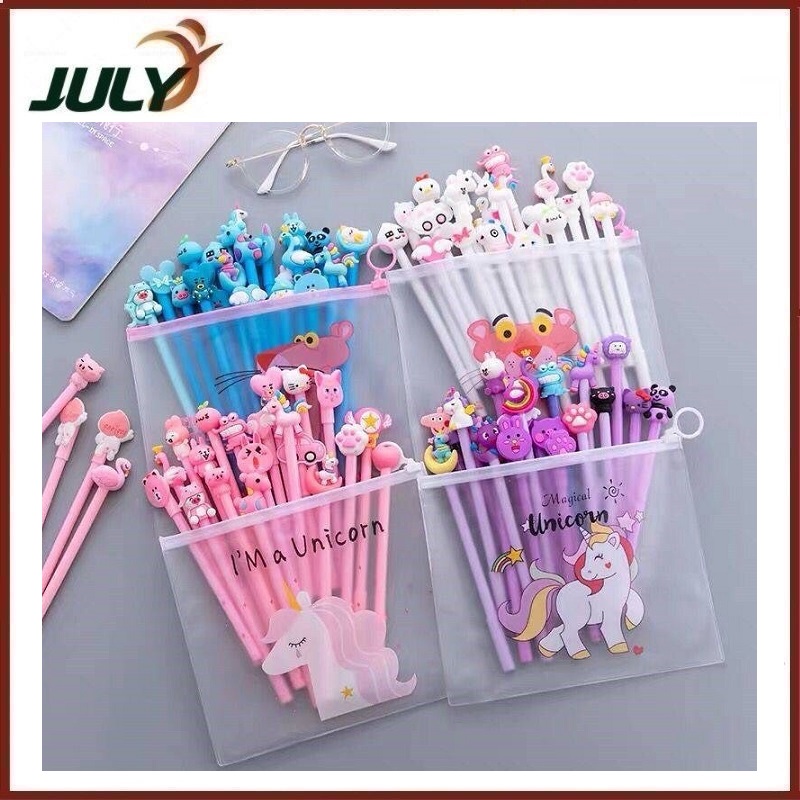 COMBO MỰC TÍM 20 CÂY BÚT BI NƯỚC HOẠT HÌNH UNICORN - JL -
