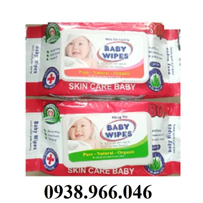 Combo 10 hộp khăn giấy ướt baby hương dịu hộp 80gr- khan giay uot