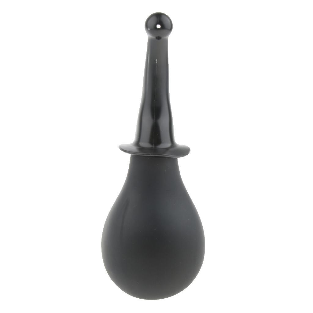 Men Women Enema Bulb Clean Anal Silicone Douche with Nozzle Kit Set Black
