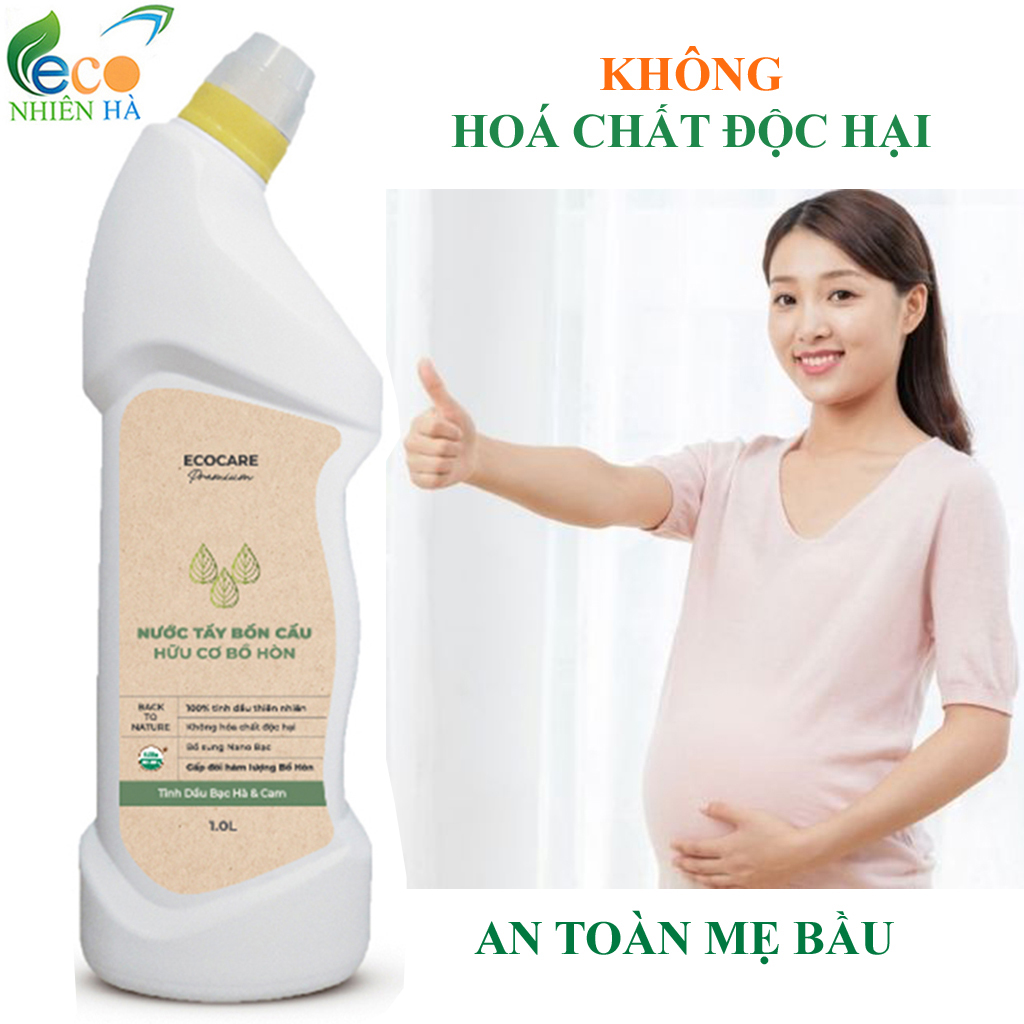 Nước tẩy bồn cầu ECOCARE PREMIUM 1L tinh dầu bạc hà cam tẩy rửa bồn cầu khử mùi hiệu quả