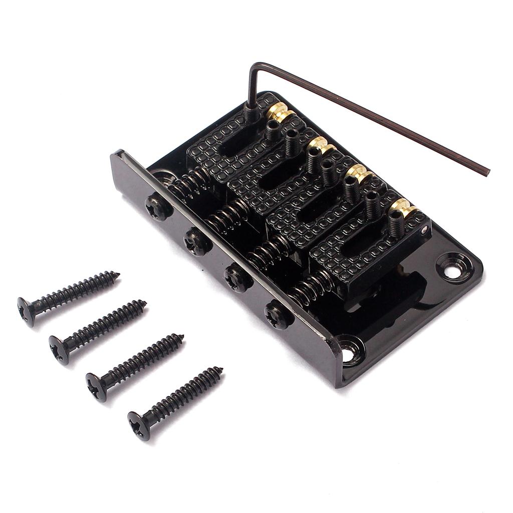 Black 4 String Bridge with Wrench Screws for Mandolin Ukulele Cigar Box Guitar Parts