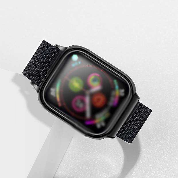 Đỏ - Dây vải đeo thay thế kèm khung viền bảo vệ cao cấp cho Apple Watch 40mm hiệu Usams US-ZB073 (thiết kế tinh tế, lực hút nam châm mạnh mẽ, lịch lãm sang trọng) - Hàng nhập khẩu