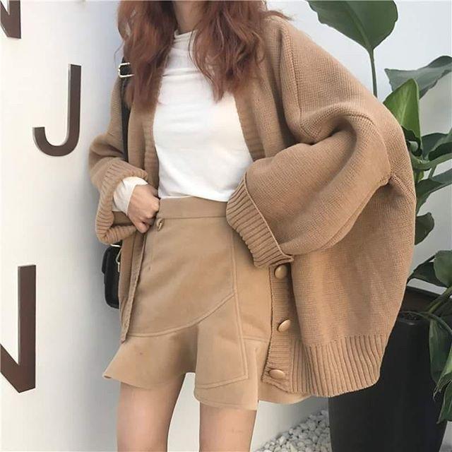 (Có sẵn)Áo khoác len cardigan style ulzzang