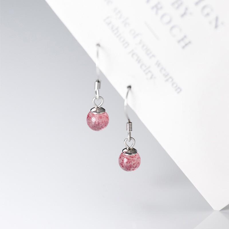 Khuyên tai bạc Ý s925 đá Zircon hồng ngọt ngào xinh xắn G6618- AROCH Jewelry