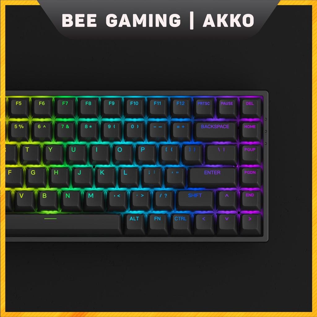 Bàn phím cơ chính hãng  AKKO 3084 v2 RGB – Black / White (Foam tiêu âm / Hotswap / AKKO CS Jelly switch