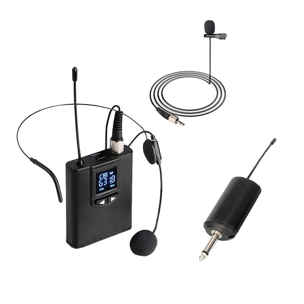 UHF Wireless Headset Lavalier Microphone Lapel Mic For Teacher Speech Interview