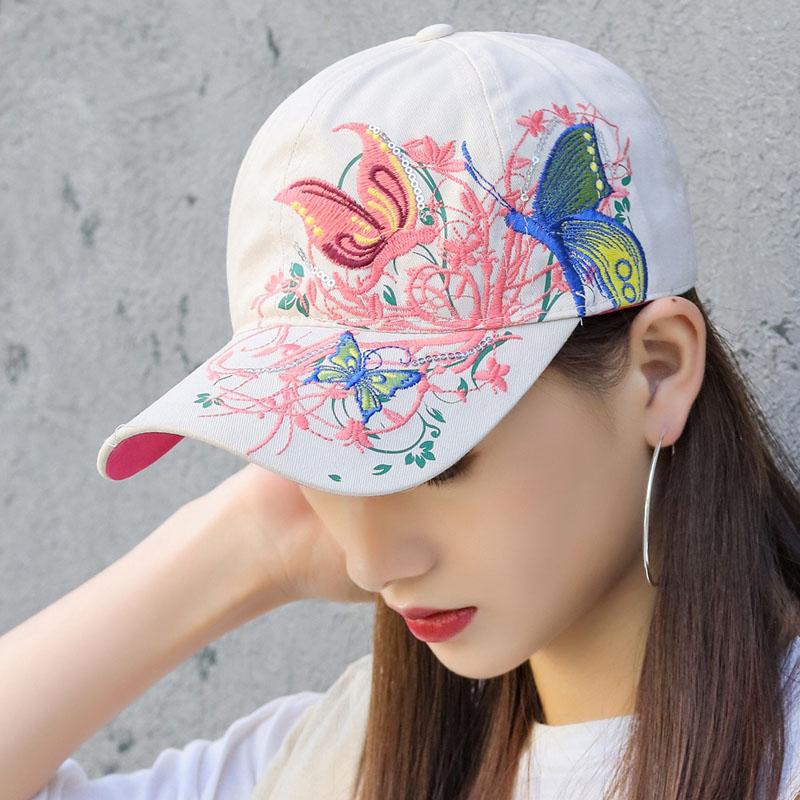 Mũ mùa hè 2023 Snapback hip hop nữ mũ bóng chày mũ in hoa thêu bông casquette femme gorras trắng Color: Rose Red Size: Adjustable