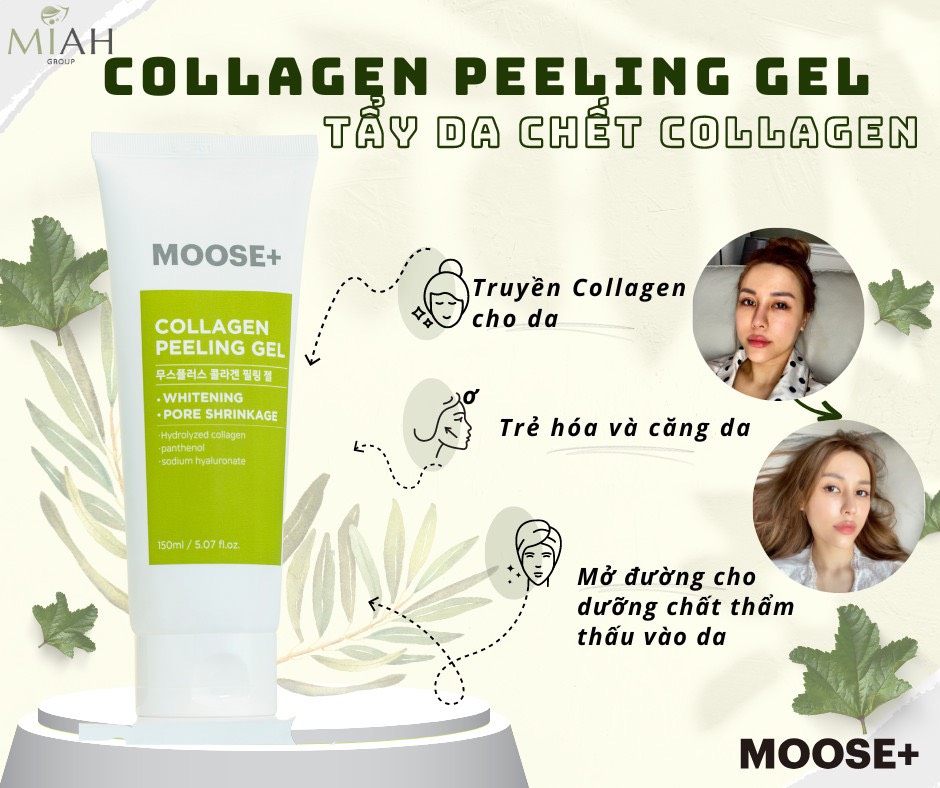 Tẩy da chết MOOSE+ Peeling Gel chăm sóc da sáng mịn 150ml