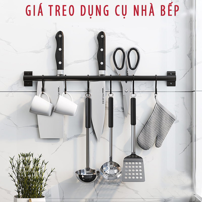 Giá Treo Muỗng, Giá Treo Đa Năng Dụng Cụ Nhà Bếp Dán Tường Tiện Lợi