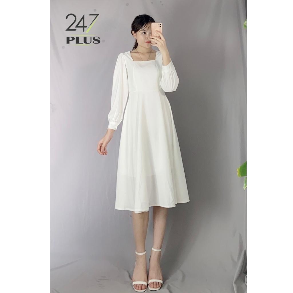 Váy Cổ Vuông Tay Bồng