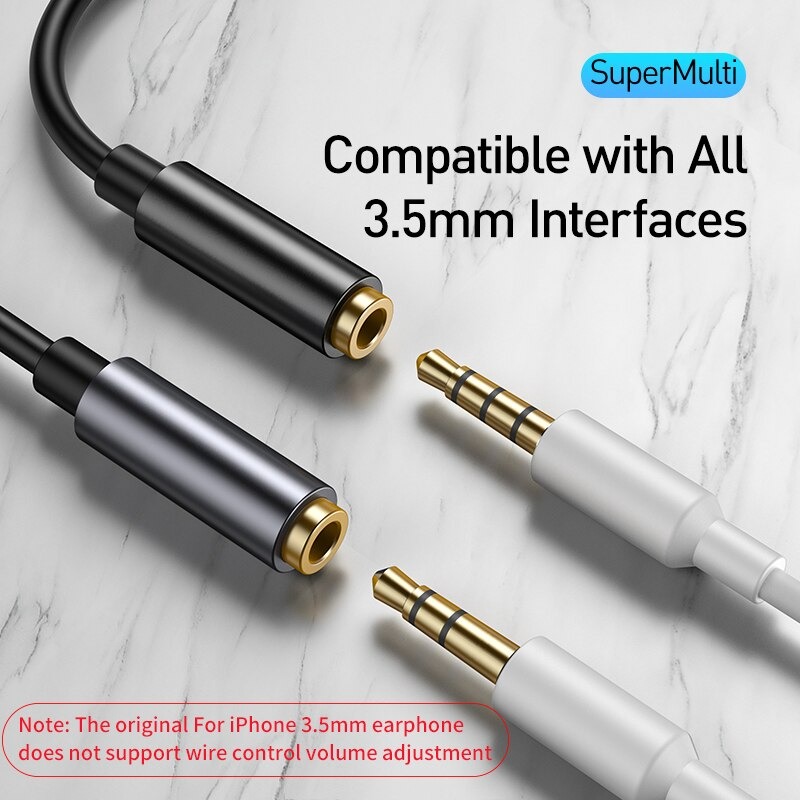 Đầu chuyển Type C sang Audio AUX 3.5mm Baseus L54 (Type-C Male to 3.5mm Female Adapter, built-in DAC, 24-bit/48kHz)-Hàng Chính Hãng