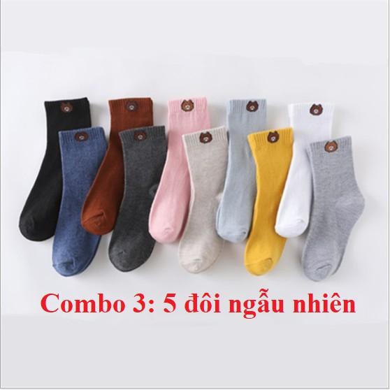 10 Combo 5 đôi tất nữ dài Hàn Quốc