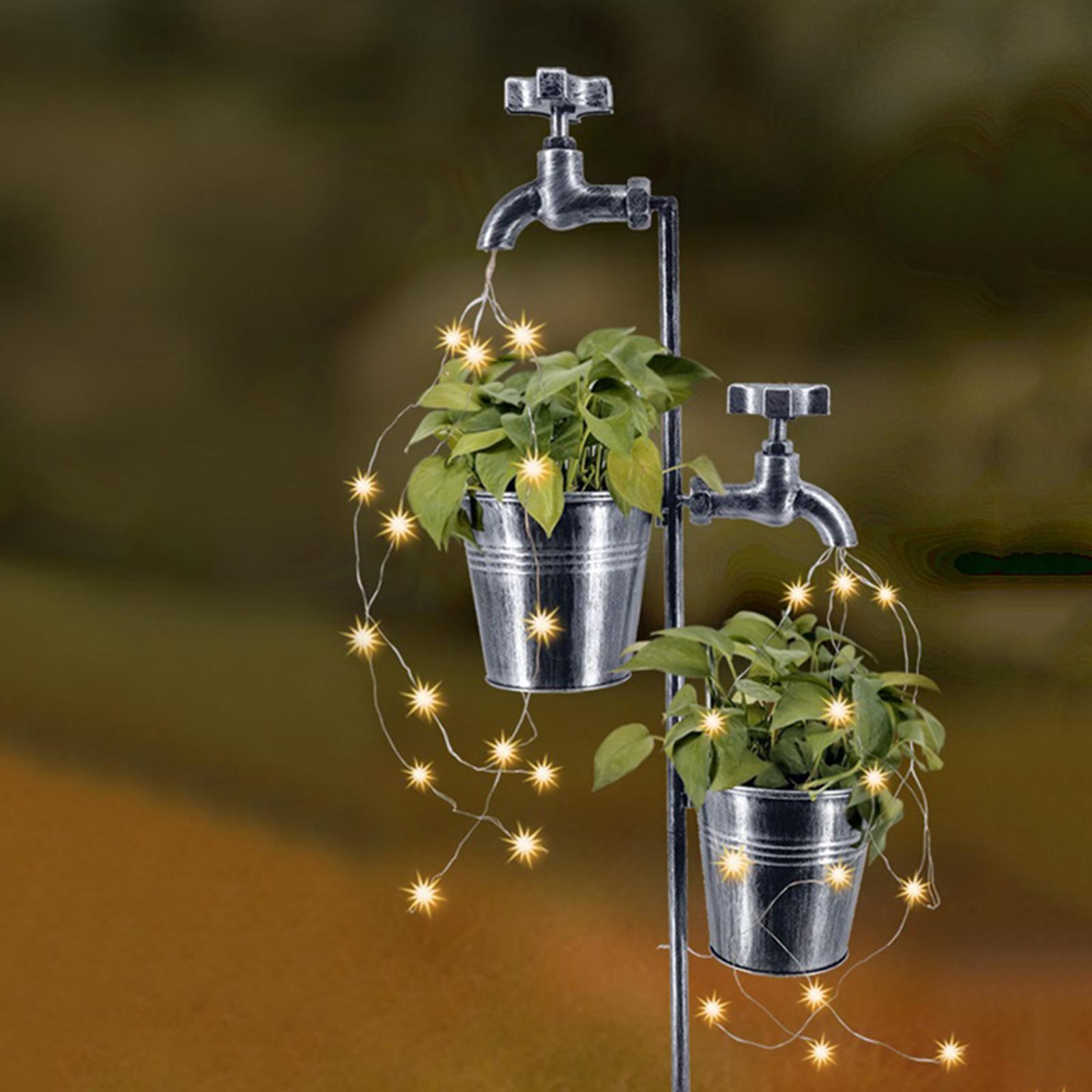 Solar Garden Landscape Path String Lights Metal Stake for Lawn Art Outdoor A