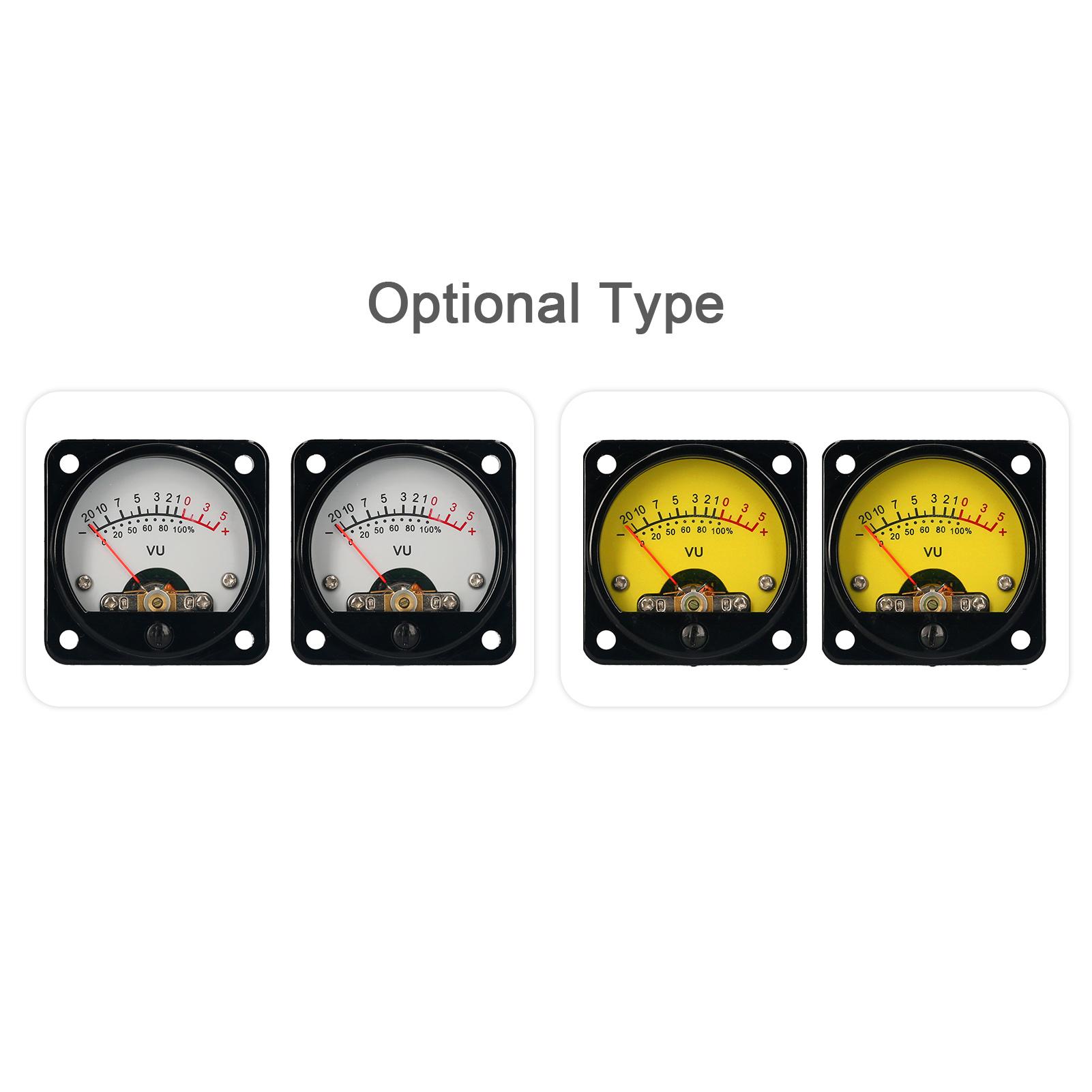 VU Meter 2 Pcs Power Amplifier Portable DB Meter High Precision VU Meter with White Backlight Sound Level Meter with