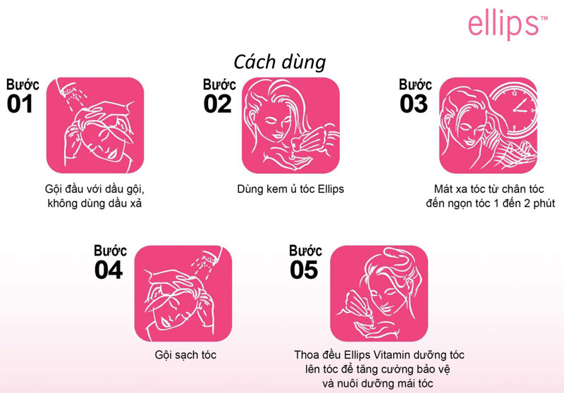 Viên dưỡng ủ tóc Ellips hồng - Combo 06 vỉ tặng 1 gói kem ủ tóc - Chăm sóc tóc hư tổn (6 viên/vỉ)