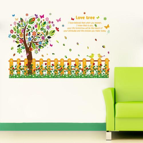 Decal dán tường hàng hoa leo SK9024